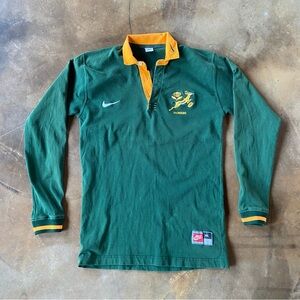 VTG 90s Rare Nike South Africa Collared Rugby Long Sleeve Shirt